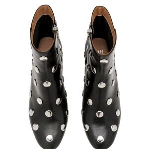 H&M black silver studded ankle boots Size: 40 👢 pre-owned ✨️
